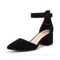 DREAM PAIRS ANNEE Pointed Toe Low Chunky Heels Pump Shoes